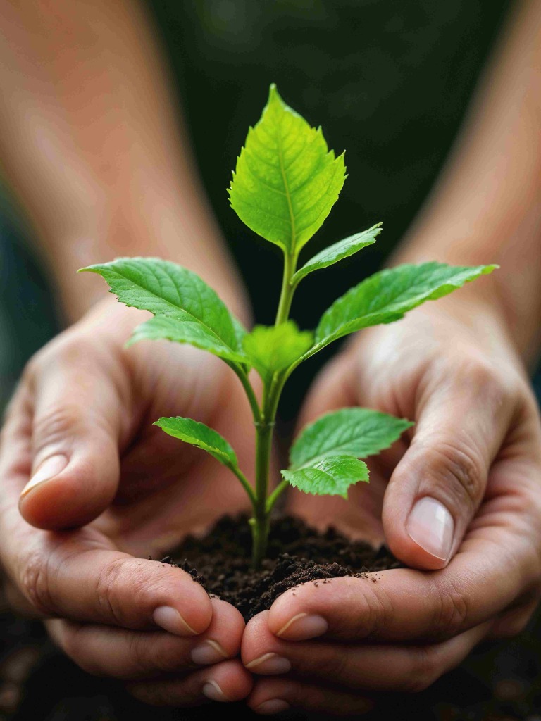 Hands Holding Seedling